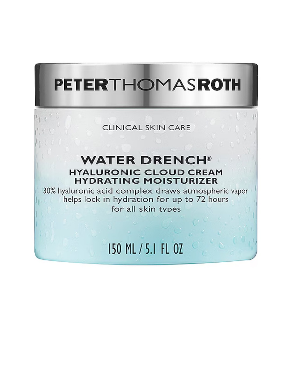 Peter Thomas Roth Water Drench Hyaluronic Cloud Cream - Light Blue and Silver